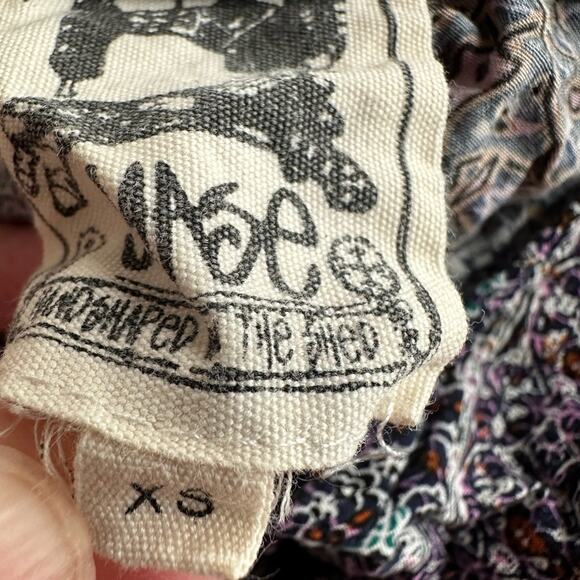 Jaase Midi Dress Button Up Purple Brown Fall Fairy Romantic Boho Prairie Peasant - Picture 7 of 9